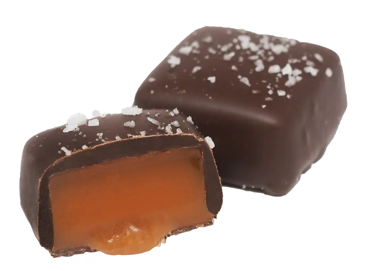 Dark Chocolate Sea Salt Caramels - The Gifted Basket