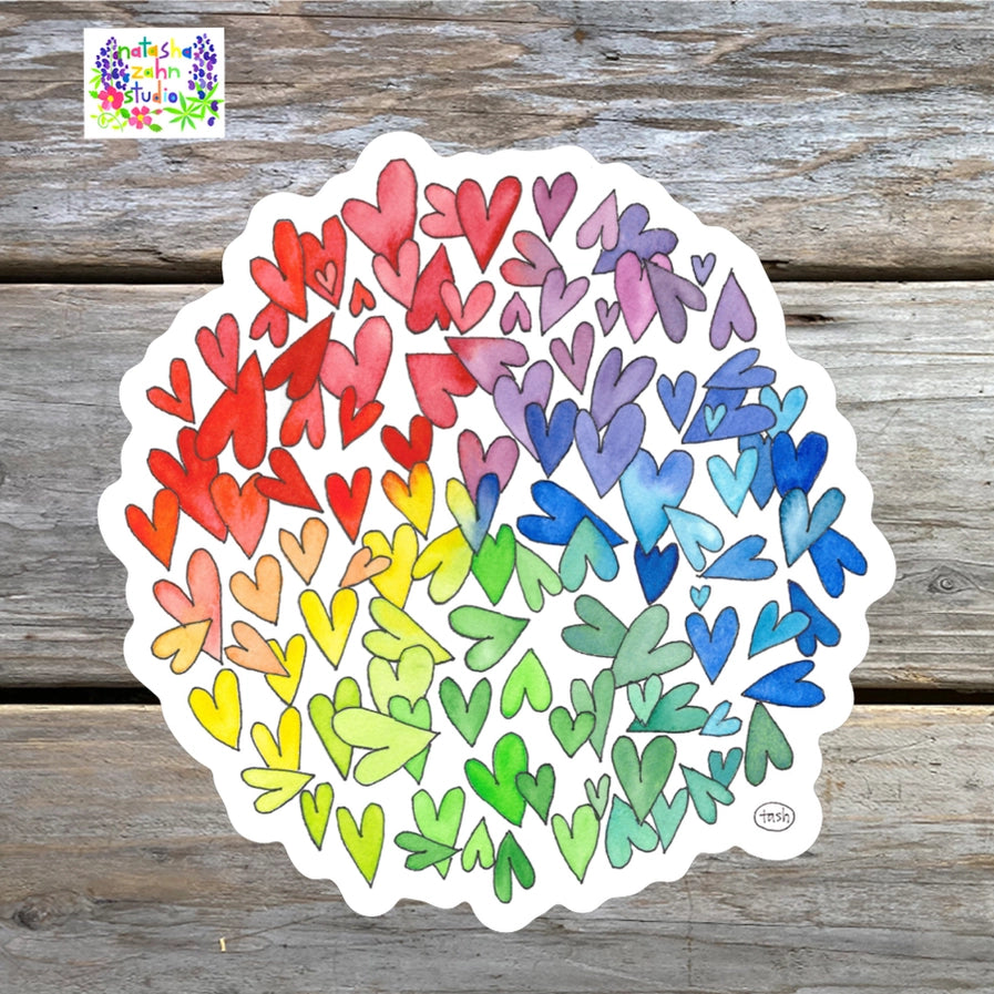 Colorful heart pattern sticker