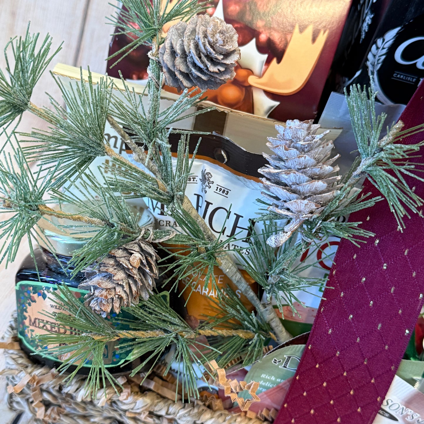 Gift basket with snacks