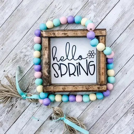 Hello Spring Wood Sign