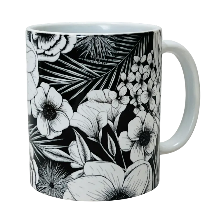 Black & White Floral Mug