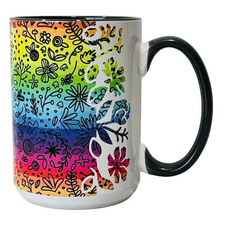 Colorful Floral Mug - The Gifted Basket