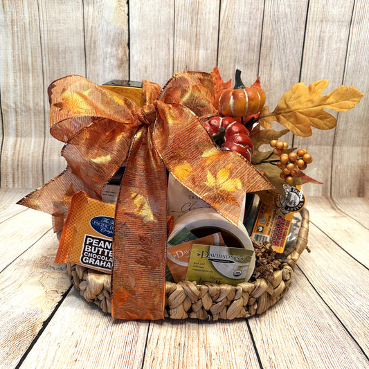 Fall Harvest Gift Basket | Cheese, Sausage, Sea Salt Caramels & more