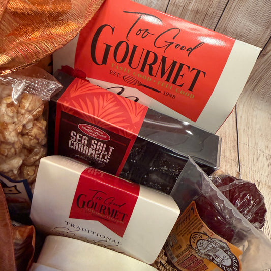 Fall Harvest Gift Basket | Cheese, Sausage, Sea Salt Caramels & more